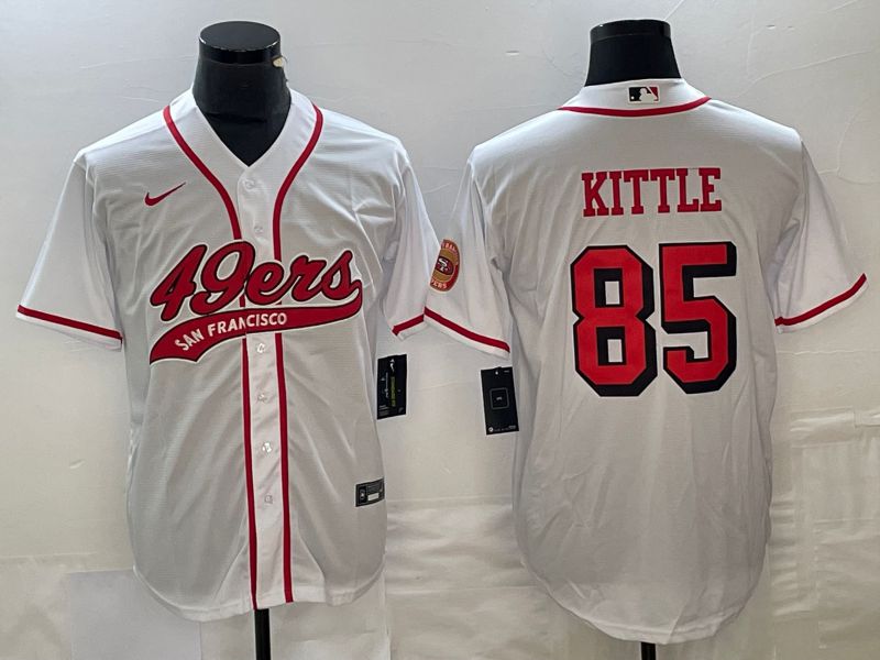 Men San Francisco 49ers 85 Kittle White Nike 2023 Co Branding Game NFL Jersey style 1